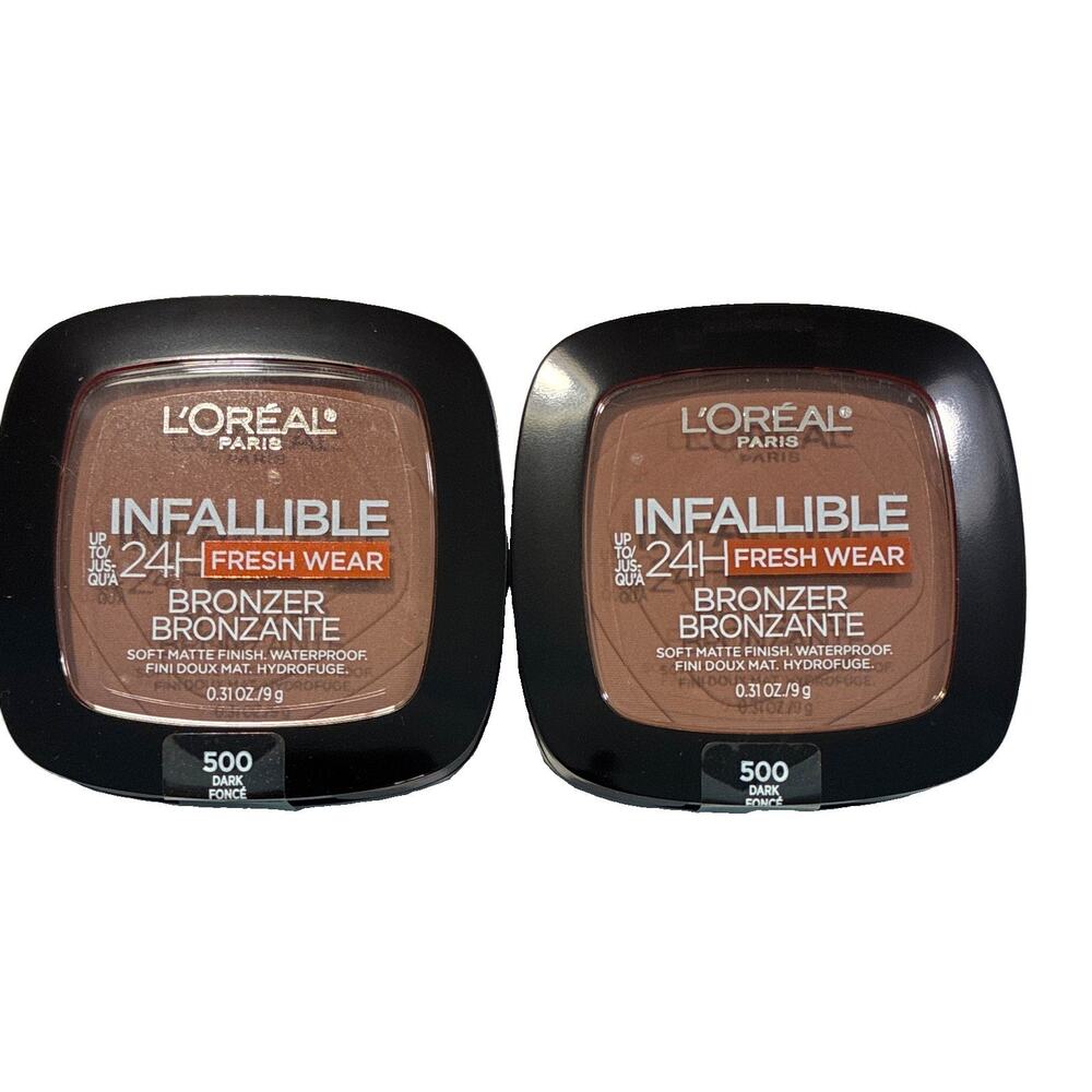 2 Pack L'Oreal Infallible 24H Fresh Wear Bronzer 500 Dark Matte Waterproof NIB